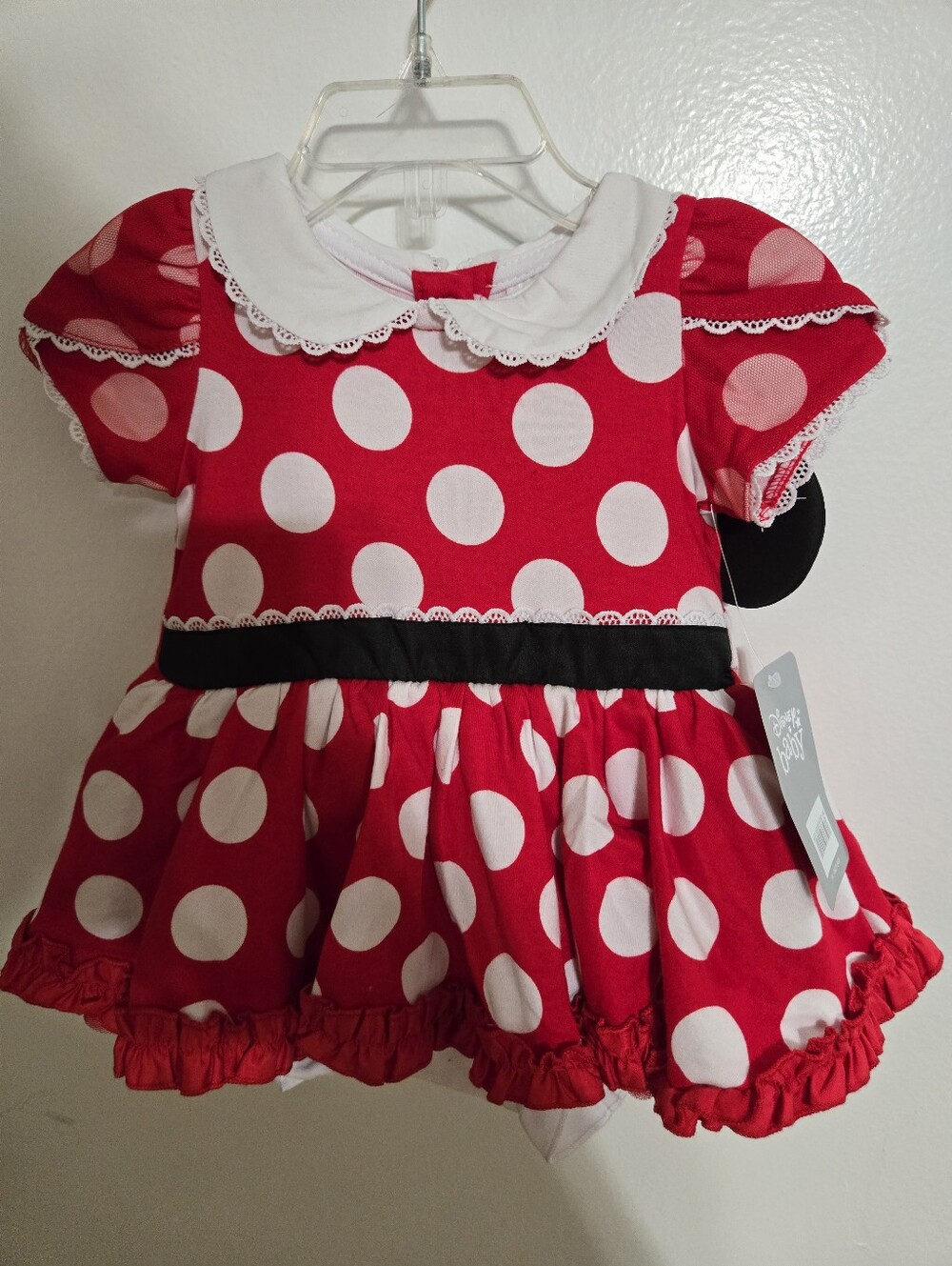Minnie Mouse Infant Onsie Dress w/Ears, 6-9 Months
